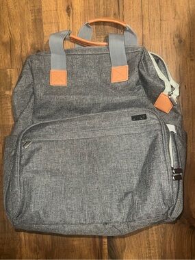 LUXJA Breast Pump Backpack diaper bag laptop bag Gray Pump Bag Tote